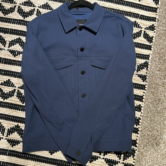 Theory Navy Button-Up Jacket - Picture 4 of 7